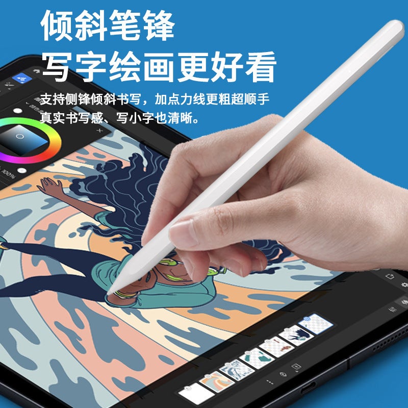 Touch screen pen suitable for applepencil apple pen ipad tablet painting capacitive pen touch stylus R3-W (ipad + mobile phone general model) upgrade to send 2 nibs - Image 2