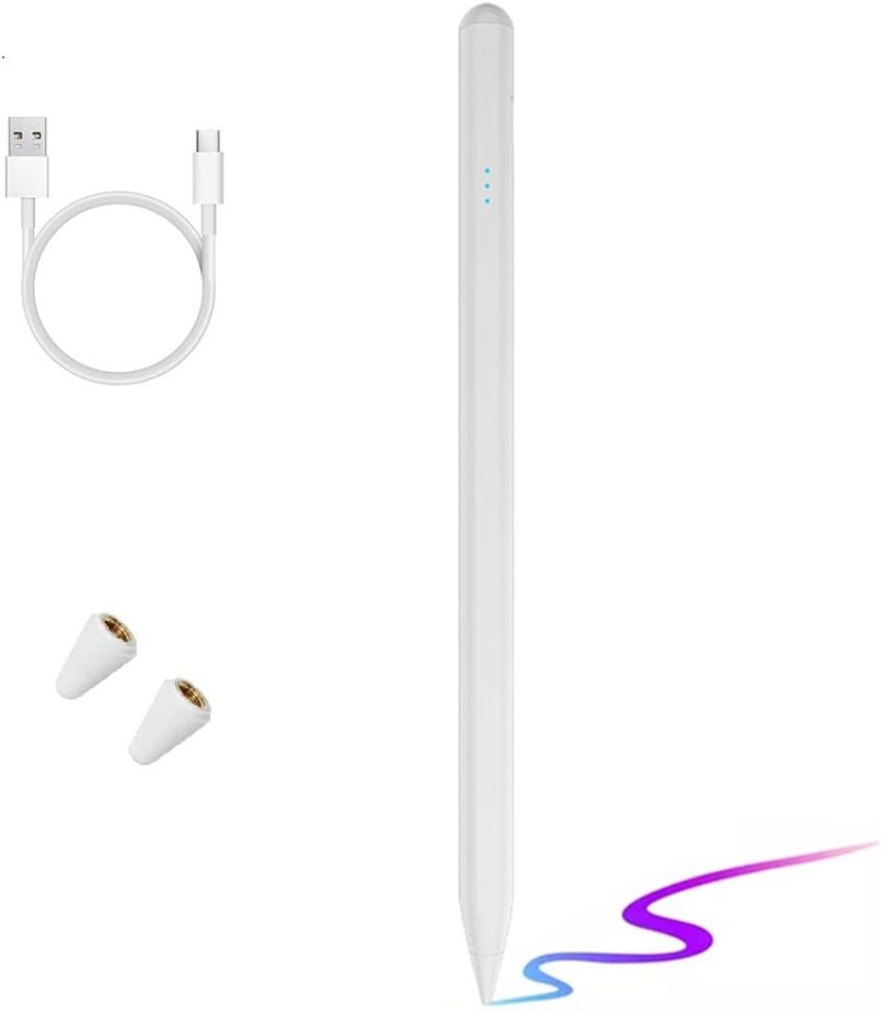 Touch screen pen suitable for applepencil apple pen ipad tablet painting capacitive pen touch stylus R3-W (ipad + mobile phone general model) upgrade to send 2 nibs - Image 1