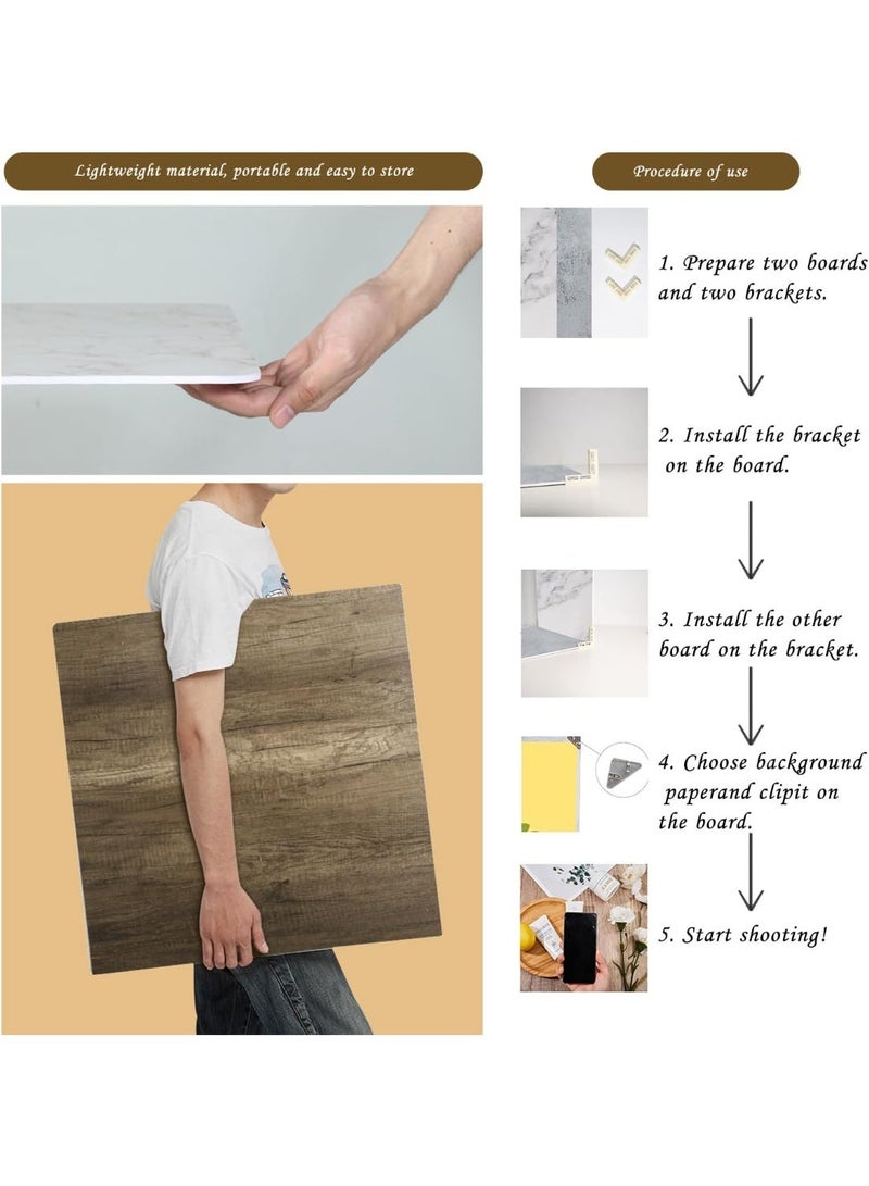 والالا مجموعة مخروط ضوء وخلفية للصور مكونة من 11 قطعة، لوحة إضاءة وظلال، خلفيات تصوير مزدوجة الجوانب، مقاس 60×60 سم، دعامات ورقية مسطحة بدون درزات، مناسبة للتصوير في المجوهرات ومستحضرات التجميل والطعام - Image 2