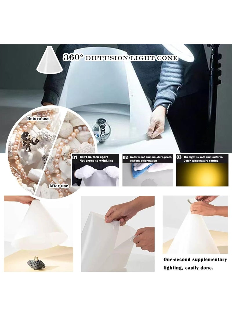 والالا مجموعة مخروط ضوء وخلفية للصور مكونة من 11 قطعة، لوحة إضاءة وظلال، خلفيات تصوير مزدوجة الجوانب، مقاس 60×60 سم، دعامات ورقية مسطحة بدون درزات، مناسبة للتصوير في المجوهرات ومستحضرات التجميل والطعام - Image 3