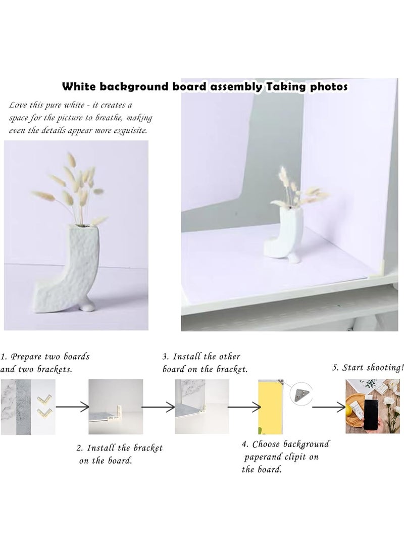 والالا مجموعة مخروط ضوء وخلفية للصور مكونة من 11 قطعة، لوحة إضاءة وظلال، خلفيات تصوير مزدوجة الجوانب، مقاس 60×60 سم، دعامات ورقية مسطحة بدون درزات، مناسبة للتصوير في المجوهرات ومستحضرات التجميل والطعام - Image 5