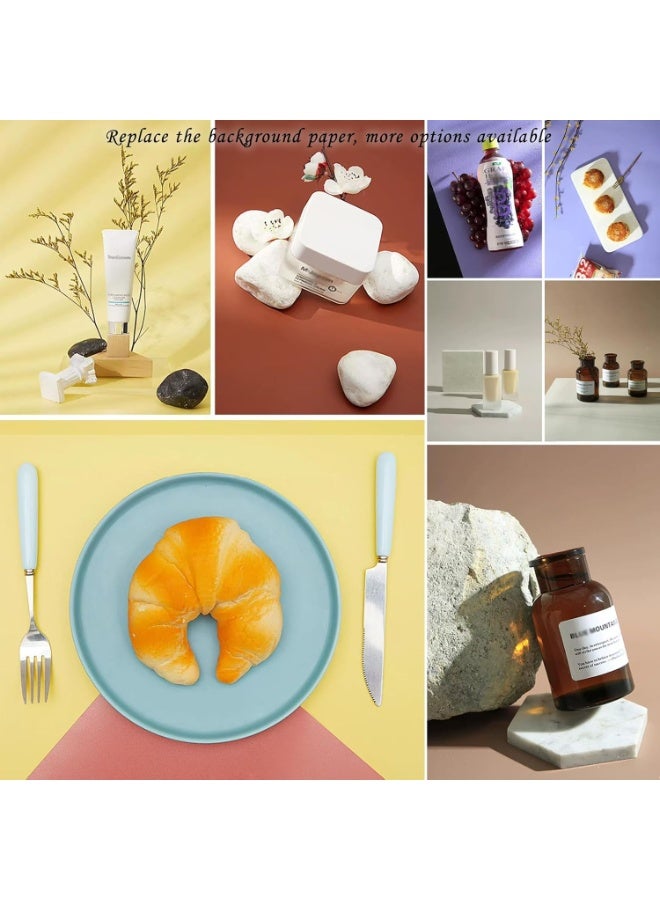 والالا مجموعة مخروط ضوء وخلفية للصور مكونة من 11 قطعة، لوحة إضاءة وظلال، خلفيات تصوير مزدوجة الجوانب، مقاس 60×60 سم، دعامات ورقية مسطحة بدون درزات، مناسبة للتصوير في المجوهرات ومستحضرات التجميل والطعام - Image 4