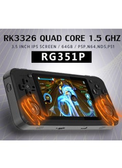 ANBERNIC  RG351P Handheld Game Console, Opening Linux Tony System Built-in 64G TF Card 2500 Classic Games 3.5-inch IPS Screen Retro Game Console (Black)  - Image 2
