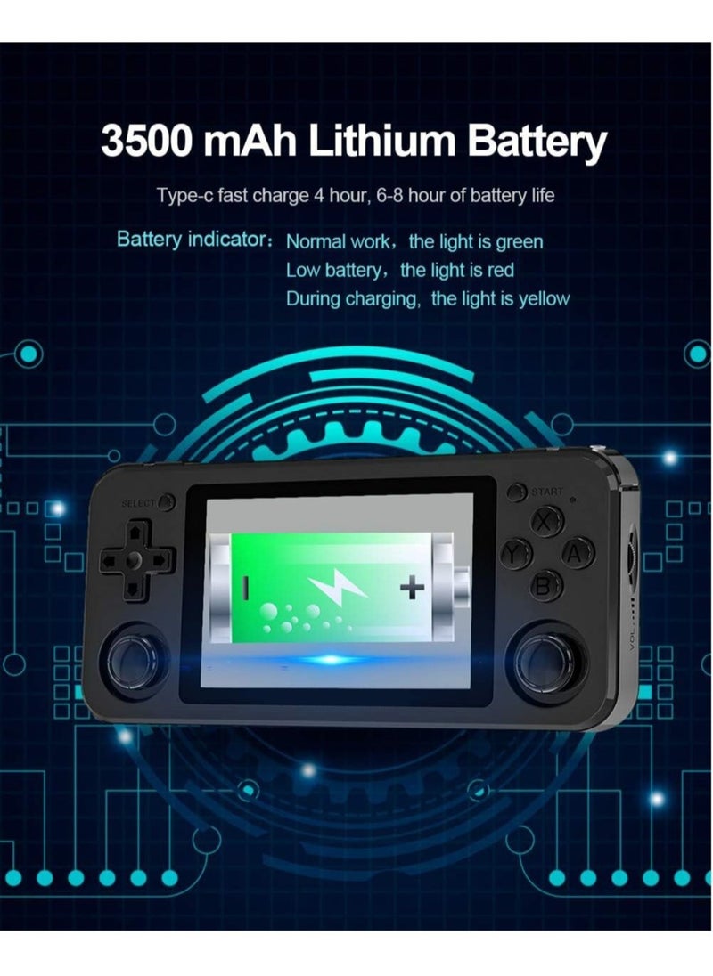 ANBERNIC  - RG351P Handheld Game Console, Opening Linux Tony System Built-in 64G TF Card 2500 Classic Games 3.5-inch IPS Screen Retro Game Console (Black) - Image 1