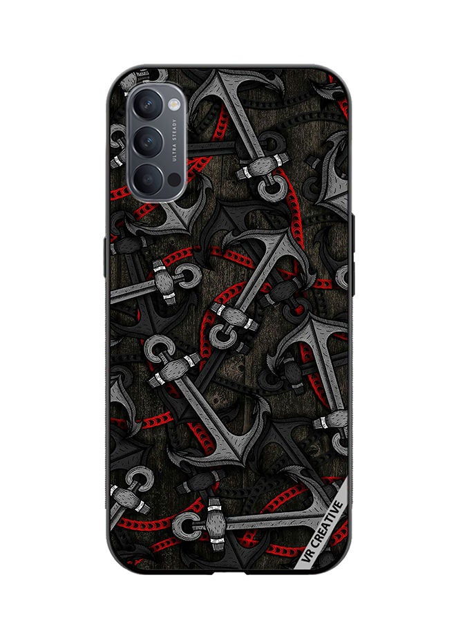 Protective Case Cover For Oppo Reno4 Anchor Leggings Design Multicolour