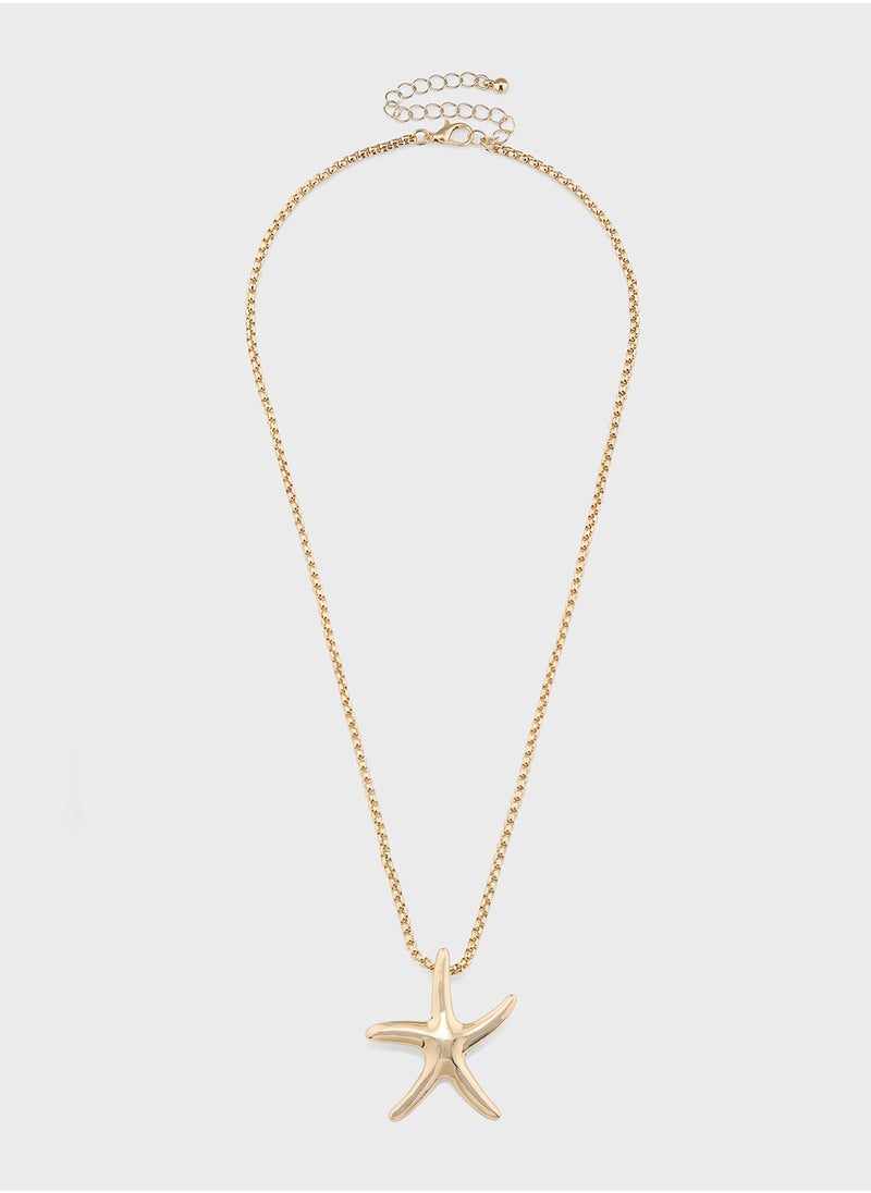 Ginger - 2 Pack Starfish Pendant  Necklace - Image 1