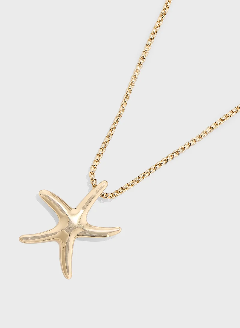Ginger 2 Pack Starfish Pendant  Necklace