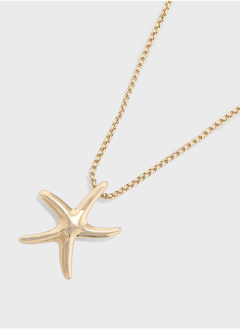 Ginger - 2 Pack Starfish Pendant  Necklace - Image 1