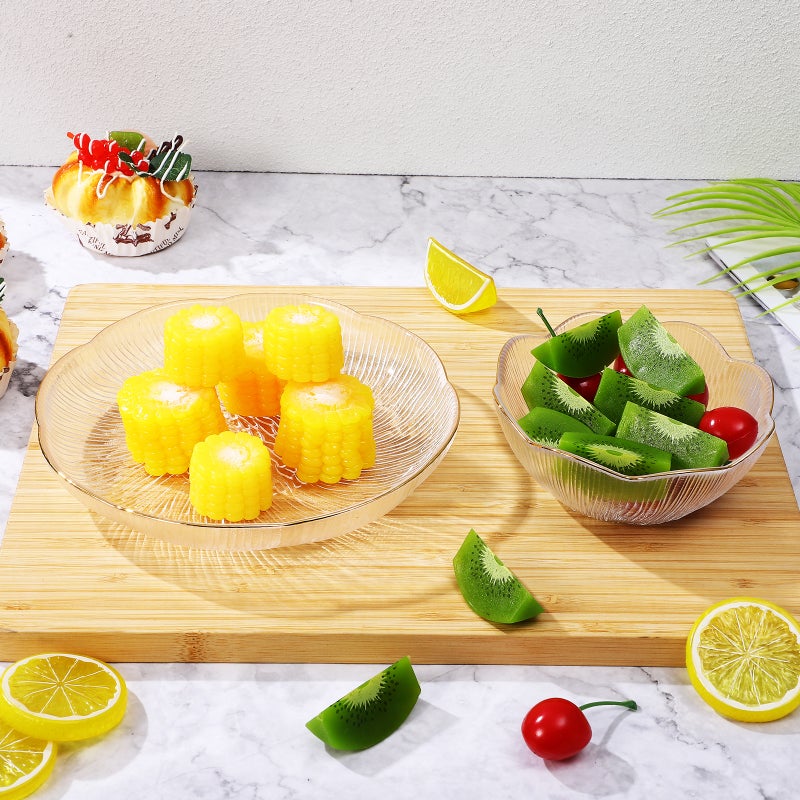 🍳 طقم أدوات مائدة زجاجية شفافة مع وعاء وصحن للاستخدام المنزلي والمطاعم - Image 4