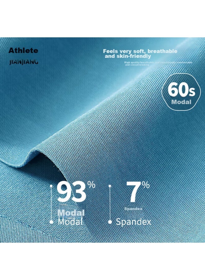 Athlete Jianjian Men's Underwear, Modal Printed Seamless 5a Antibacterial Boxer Briefs, Youth Trendy, 3-pack - Image 4