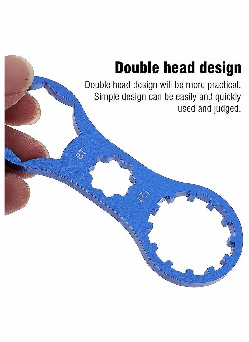 Y&D - Bicycle Wrench, Bike Front Fork Shoulder Cover Wrench Cap Removal and Installation Spanner Tool, Repair Tool for XCM/XCT/RST MTB Bike, 2 Pcs, Blue Red - Image 1