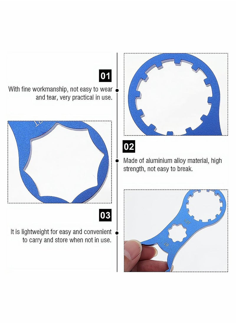 Y&D - Bicycle Wrench, Bike Front Fork Shoulder Cover Wrench Cap Removal and Installation Spanner Tool, Repair Tool for XCM/XCT/RST MTB Bike, 2 Pcs, Blue Red - Image 1