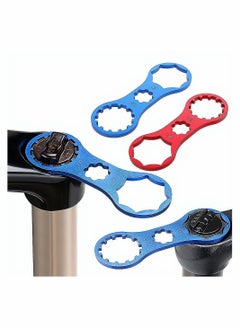 Bicycle Wrench, Bike Front Fork Shoulder Cover Wrench Cap Removal and Installation Spanner Tool, Repair Tool for XCM/XCT/RST MTB Bike, 2 Pcs, Blue Red