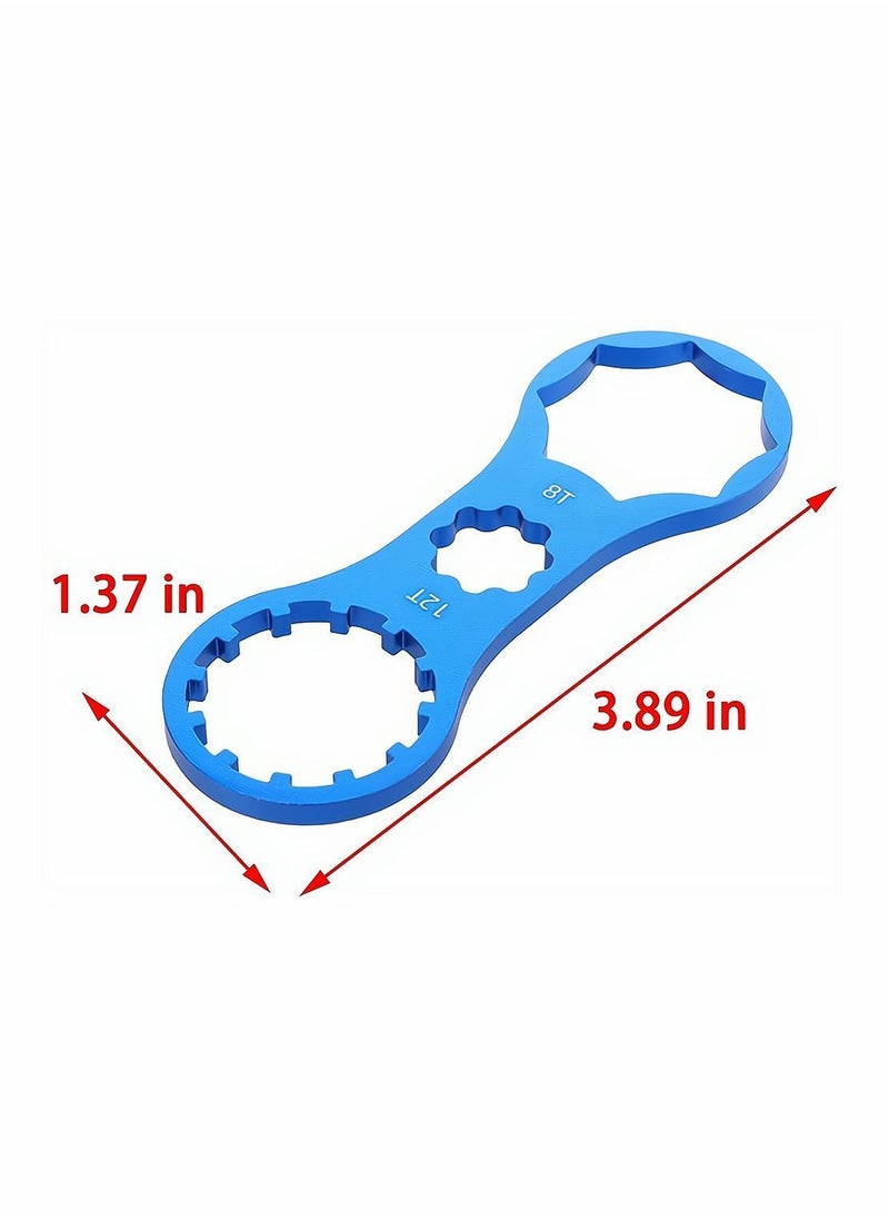 Y&D - Bicycle Wrench, Bike Front Fork Shoulder Cover Wrench Cap Removal and Installation Spanner Tool, Repair Tool for XCM/XCT/RST MTB Bike, 2 Pcs, Blue Red - Image 1