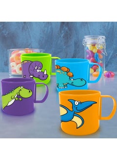 ArtCreativity Dinosaur Mugs For Kids Set Of 4 Plastic Dino Cups In Assorted Colors & Designs Dinosaur Party Favors Dinosaur Gifts For Boys And Girls Unique Table Decorations For Themed Parties  - Image 5