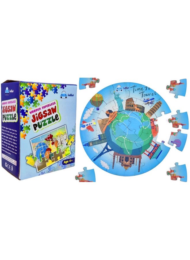 فنبلاست ألغاز الصور المقطوعة الخشبية من فن بلاست للأطفال - مجموعة ألغاز الصور المقطوعة الخشبية من عالم بلا ورق، ألغاز أرضية يمكنك صنعها بنفسك للأولاد والبنات، ألعاب تعليمية للأطفال (28 قطعة؛ متعددة الألوان) - Image 4