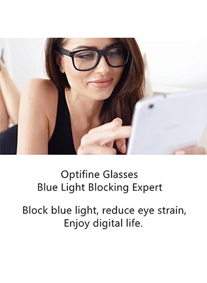OPTIFINE Reading Glasses Anti Blue Light Blocking Reader Oversized Frame for Women Men for Mid Big Face Anti Eyestains, Black, Medium Large - Image 4