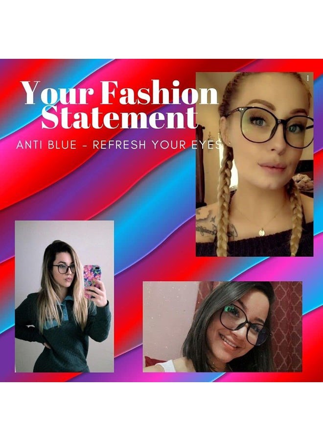 OPTIFINE Reading Glasses Anti Blue Light Blocking Reader Oversized Frame for Women Men for Mid Big Face Anti Eyestains, Black, Medium Large - Image 2