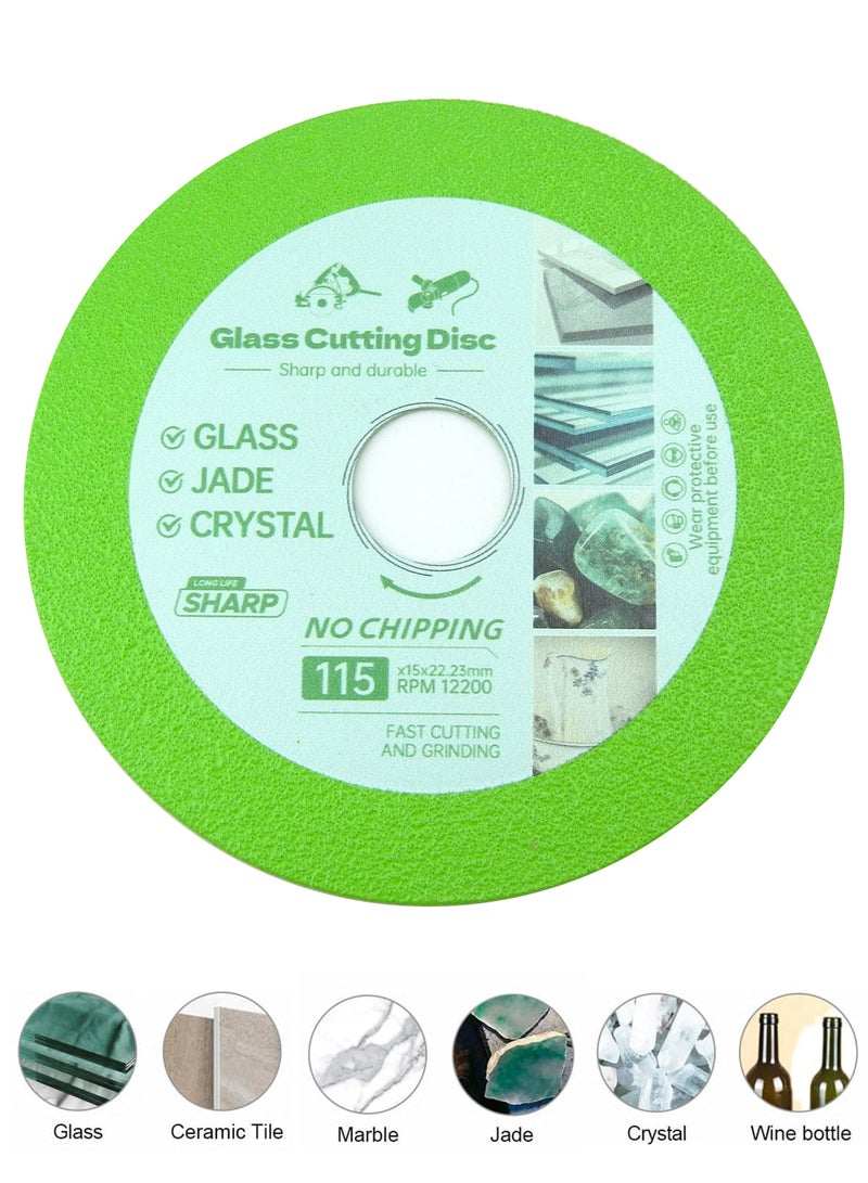 Diamond Glass Cutting Disc 4 1/2 Inch Saw Blade, 115mm  ,Ultra-Thin Cut Off Wheel for Tile Ceramic Porcelain Marble  - Image 1