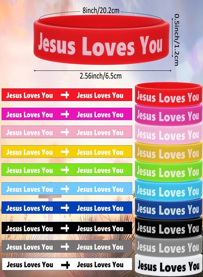 جيريفي مجموعة جيريفاي المكونة من 10 أساور سيليكون تحمل عبارة "يسوع يحبك" مع تقنية NFC، أساور بآيات من الكتاب المقدس، أساور مسيحية تحمل صورة يسوع، أساور ملهمة، هدايا عيد الميلاد المسيحية للرجال والنساء والمراهقين - Image 5