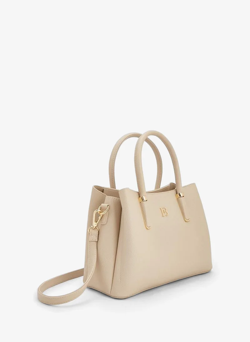 Flora Bella By Shoexpress BEIGE Textured Tote Bag With Detachable Strap for Women | Best Price UAE