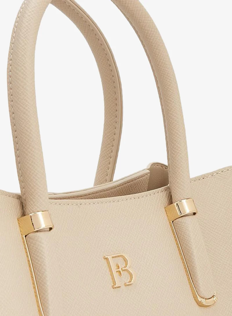 Flora Bella By Shoexpress BEIGE Textured Tote Bag With Detachable Strap for Women | Best Price UAE