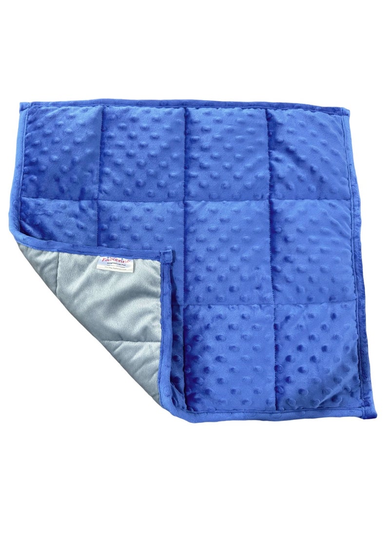 Fabienne Weighted Lap Blanket for Kids 3Lbs Dotted Minky Weighted Lap Pad for Kids with Sensory Processing Issues Like Autism or ADHD 56x48cm Blue/Grey  - Image 1