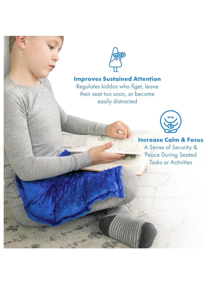Fabienne Weighted Lap Blanket for Kids 3Lbs Dotted Minky Weighted Lap Pad for Kids with Sensory Processing Issues Like Autism or ADHD 56x48cm Blue/Grey  - Image 2
