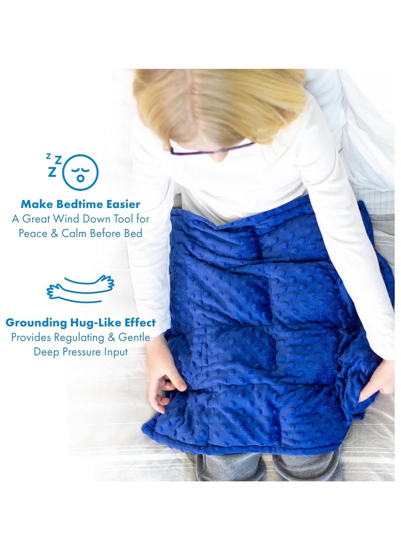 Fabienne Weighted Lap Blanket for Kids 3Lbs Dotted Minky Weighted Lap Pad for Kids with Sensory Processing Issues Like Autism or ADHD 56x48cm Blue/Grey  - Image 4