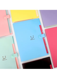KASTWAVE Expanding File Folders, 2 Pack Plastic Letter A4 Paper Paper Organizer Folder with Labels with Snap Closure, Cute Folders with 5 Pockets for School Home Work Office  - Image 5