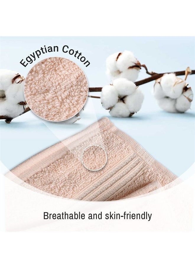 Superior Egyptian Cotton 4-Piece Bath Towel Set for Shower, Bath, Spa, Resort, Hotel, Soft Body Towels, Airbnb Essentials, Apartment, Dorm, Quick Dry, Absorbent, Bathroom Basics, Peach 