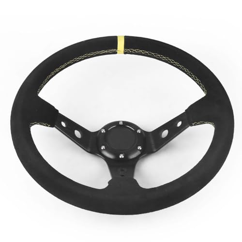 Dyno Racing 14 Inch 350mm Car Steering Wheel Suede Leather Drift Racing Game Steering Wheel Universal - Image 2