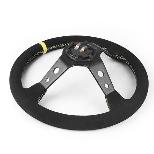 Dyno Racing 14 Inch 350mm Car Steering Wheel Suede Leather Drift Racing Game Steering Wheel Universal - Image 4