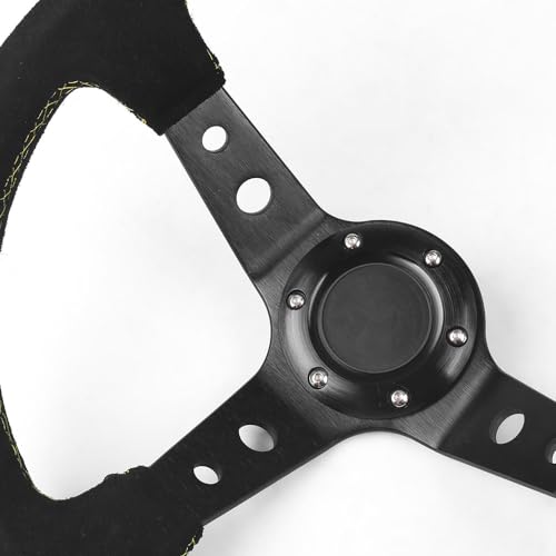 Dyno Racing 14 Inch 350mm Car Steering Wheel Suede Leather Drift Racing Game Steering Wheel Universal - Image 5