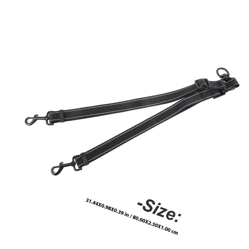 Dual Dog Leash For Two Pets Nylon Rope With Clasp For Medium Large Breeds - Image 3