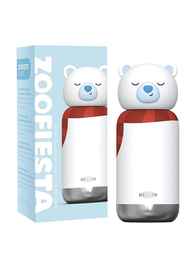 Utilife Zoofiesta Kids Insulated Water Bottle - Polar Bear Design - Leak-Proof & BPA-Free - Image 1