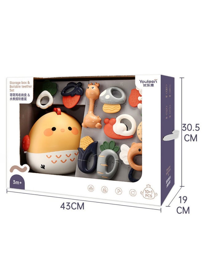 Baby Hand Rattle Baby Educational Early Education Toy Gum Bite Toy Plastic Newborn Toy Rattle Set-Specifications:【new】 Teeth Box Touch Height Device Growth Suit 9335 - Image 3