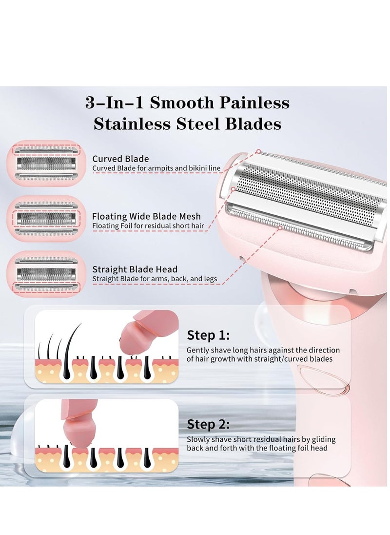 Captaintech Electric Shaver Razor, Electric Smooth Razor, 2 in 1 Double Head Electric Shaver for Women, Ipx7 Waterproof Wet and Dry Use  - Image 4