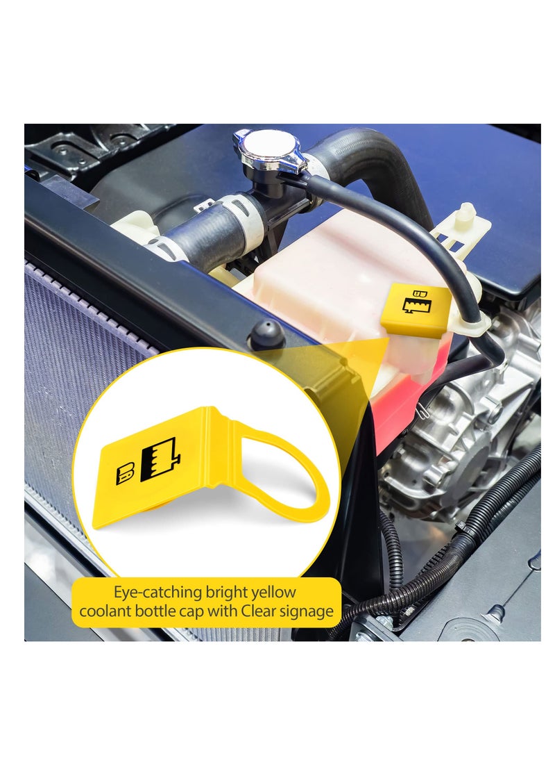 Excefore Engine Coolant Reservoir Caps, Coolant Cap Replacement, Coolant Recovery Tank Cover, with Sponge Pad, Compatible with Many Car Models, Replaces OEM#55111074AA 52079331  - Image 2