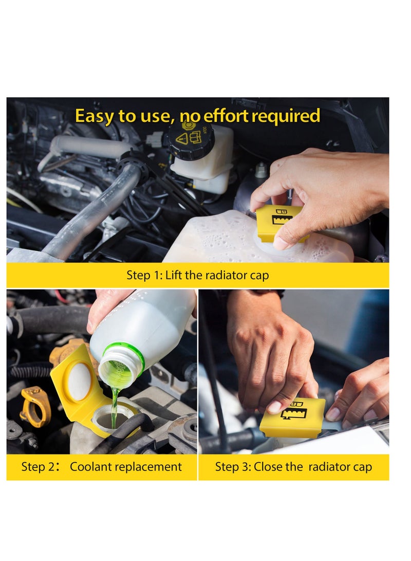 Engine Coolant Reservoir Caps, Coolant Cap Replacement, Coolant Recovery Tank Cover, with Sponge Pad, Compatible with Many Car Models, Replaces OEM#55111074AA 52079331