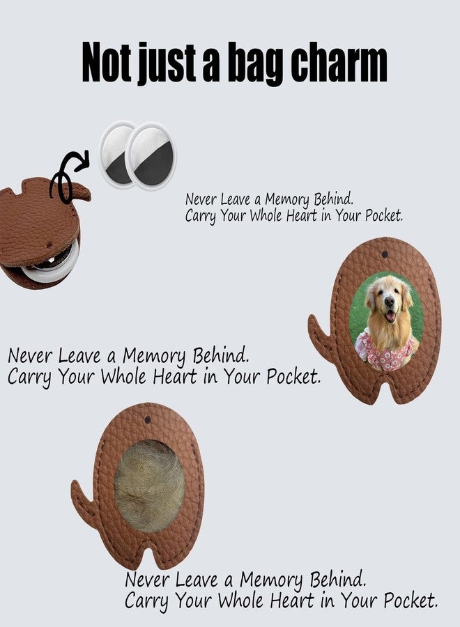molxiobul Pet Hair Storage Keychain, Dog Fur Keepsake Bag Charm,Pet Memorial Gift Keyring, Handmade PU Leather Keychain for Collecting Dog Hair - Image 2