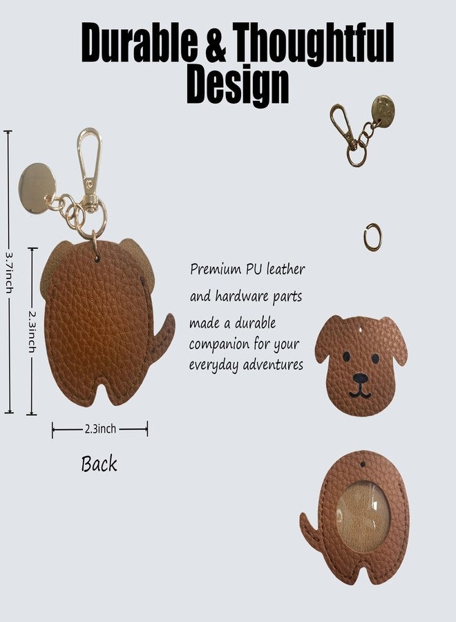 molxiobul Pet Hair Storage Keychain, Dog Fur Keepsake Bag Charm,Pet Memorial Gift Keyring, Handmade PU Leather Keychain for Collecting Dog Hair - Image 3