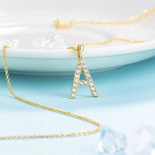 Tarsus A Initial Letter 14K Gold Plated Alphabet Pendant Necklace Monogram charm cubic zirconia Jewelry Gifts for Women Teen - Image 4