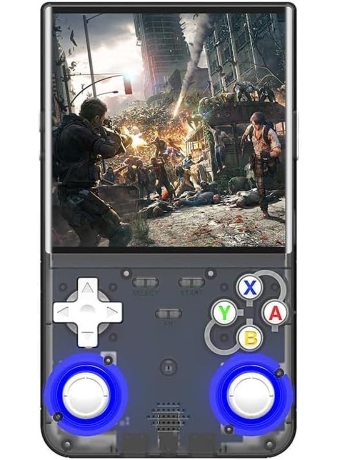 ELTRAZONE R36 Ultra Retro Handheld Game Console, 4-inch IPS Screen, 64GB Storage, 20000+ Games, Transparent Black - Image 1