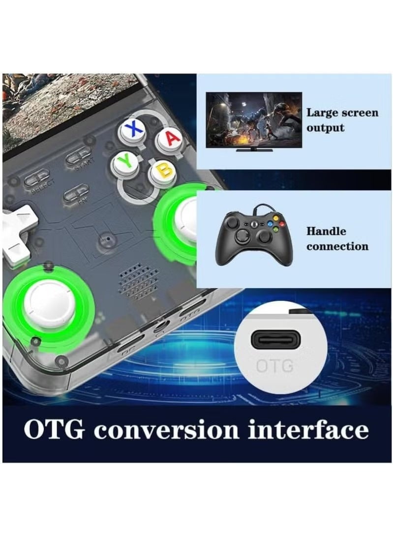 ELTRAZONE R36 Ultra Retro Handheld Game Console, 4-inch IPS Screen, 64GB Storage, 20000+ Games, Transparent Black - Image 2