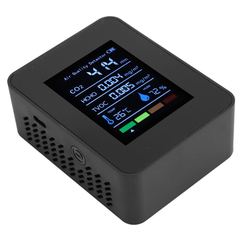 Portable Air Quality Detector CO2 TVOC HCHO Humidity Temperature 5 in 1 Multifunctional Indoor Air Quality Tester Meter White - Image 4