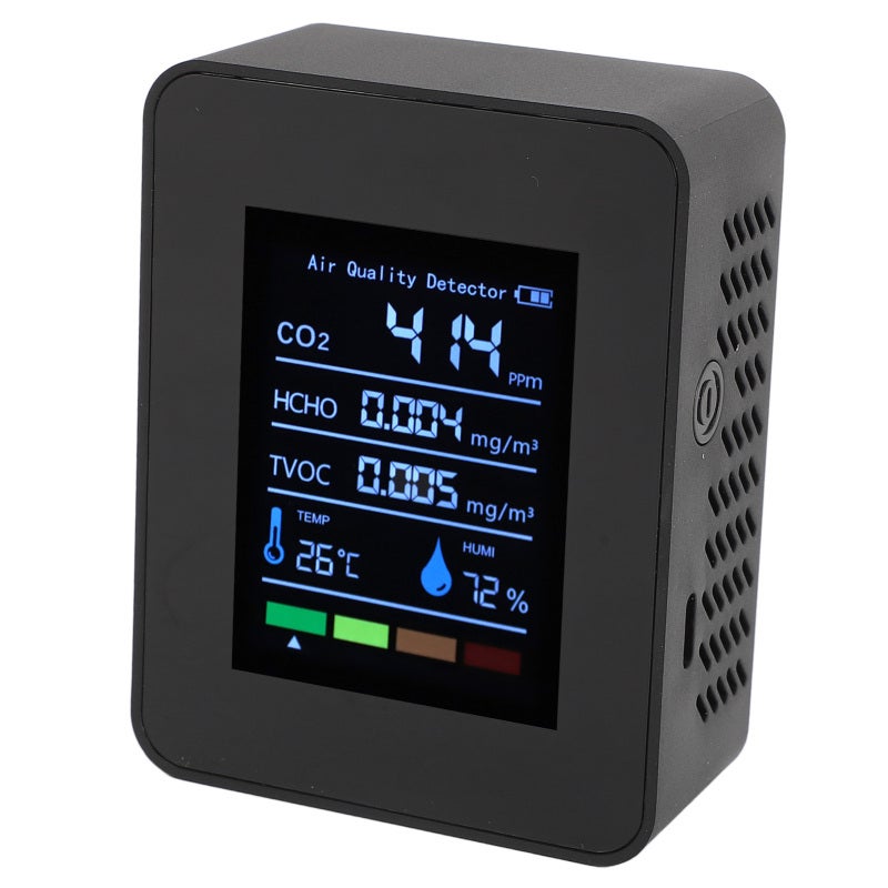 Portable Air Quality Detector CO2 TVOC HCHO Humidity Temperature 5 in 1 Multifunctional Indoor Air Quality Tester Meter White - Image 5