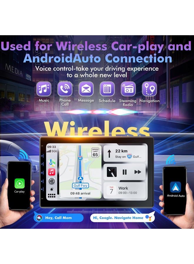 Perloyal 10 Inch IPS Touch Screen Double Din Car Stereo Compatible with Wireless Carplay, Android Auto, Mirrorlink - Car Radio Audio Stereo Receiver with Bluetooth, FM, 720P Backup Camera - Image 2