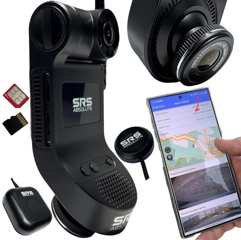 SRS Absolute 2K InfraRed 4G DashCam| 24x7 Remote Audio-Video Monitor| SOS | Voice Calling | GPS Tracking| Motion Sensor| G-Sensor| MicroSD Support| No-Display 2-in1 | Personal-Kid-Fleet-Industrial use - Image 1