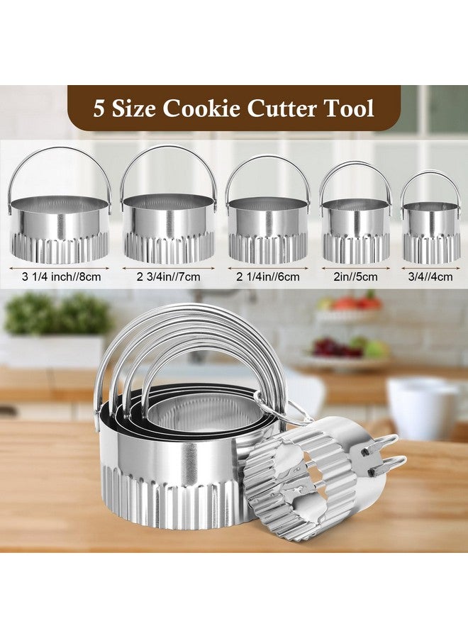 Luxiv 3+5 Cookie Stamps Biscuit Cutter Set, Luxiv 3 Molds Metal Cookie Press Mold Wooden Handle Biscuit Embossing Stamp Mold, 5 Size Cookie Cutter Tool, Hand-press Cookie Stamper for DIY Baking Tool - Image 3